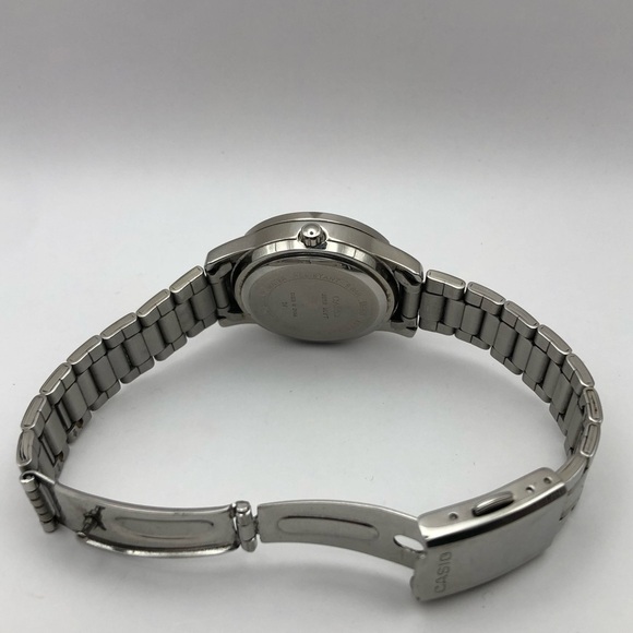 Casio Women’s Watch Silver Bezel (New Battery) Lady Date Glitter Bezel White main image 5